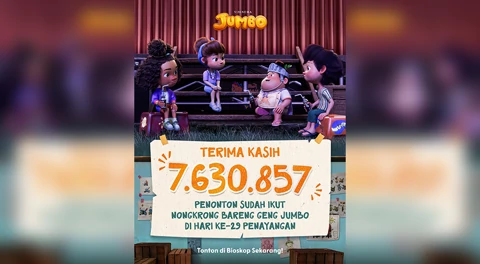 Raih 7 Juta Penonton Lebih, Jumbo Masuk 3 Besar Film Indonesia Terlaris Sepanjang Masa
